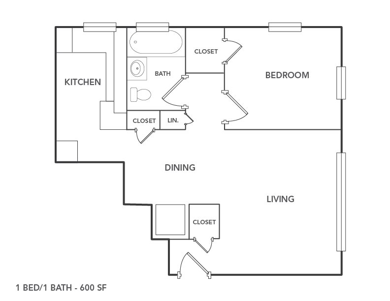1 Bedroom Apartment Floor Plan 1